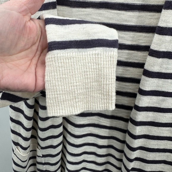 MADEWELL white-navy striped open lightweight staple wardrobe cardigan. NWT XS - Picture 8 of 10